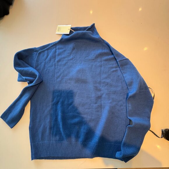 NWT Aritzia Wilfred Cyprie Sweater merino wool Ultramarine Blue (Medium) - Picture 4 of 4